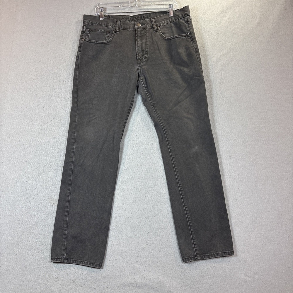 American Eagle Outfitters Jeans Mens 34x32 Charcoal Slim Straight Stretch Denim